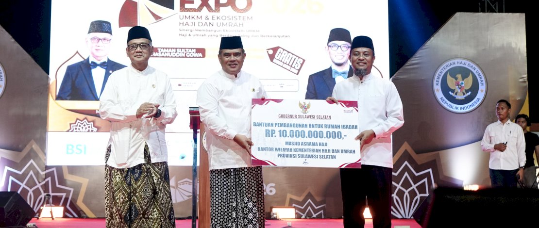 Gubernur Sulsel Serahkan Rp10 Miliar untuk Pembangunan Masjid Asrama Haji, Siapkan Lahan Kantor Kanwil Kementerian Haji dan Umrah