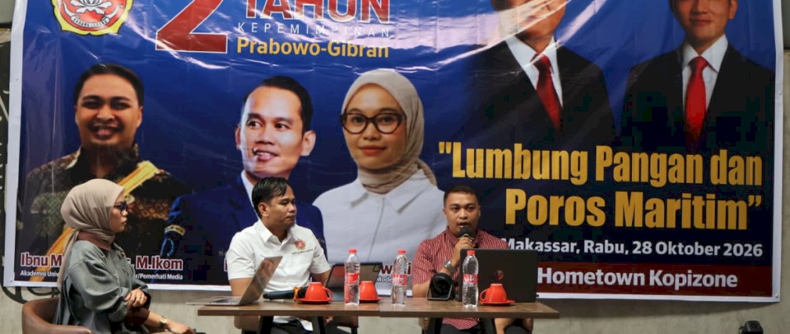 Refleksi Dua Tahun Prabowo-Gibran di Makassar, Pemuda Bahas Lumbung Pangan dan Poros Maritim