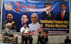 Refleksi Dua Tahun Prabowo-Gibran di Makassar, Pemuda Bahas Lumbung Pangan dan Poros Maritim