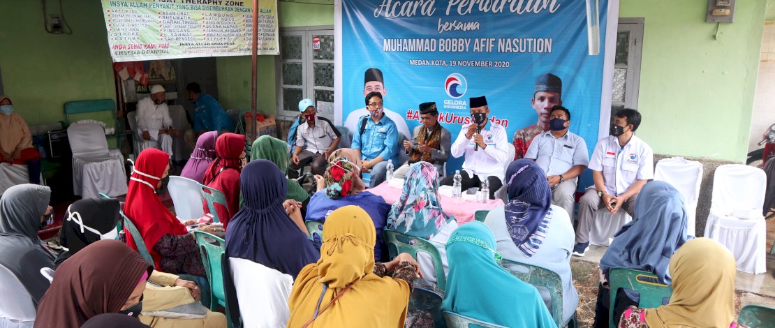 Suasana acara Perwiritan di Kecamatan Medan Kota, Kamis (19/11/2020).