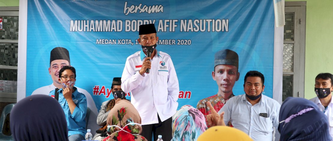 Suasana acara Perwiritan di Kecamatan Medan Kota, Kamis (19/11/2020).