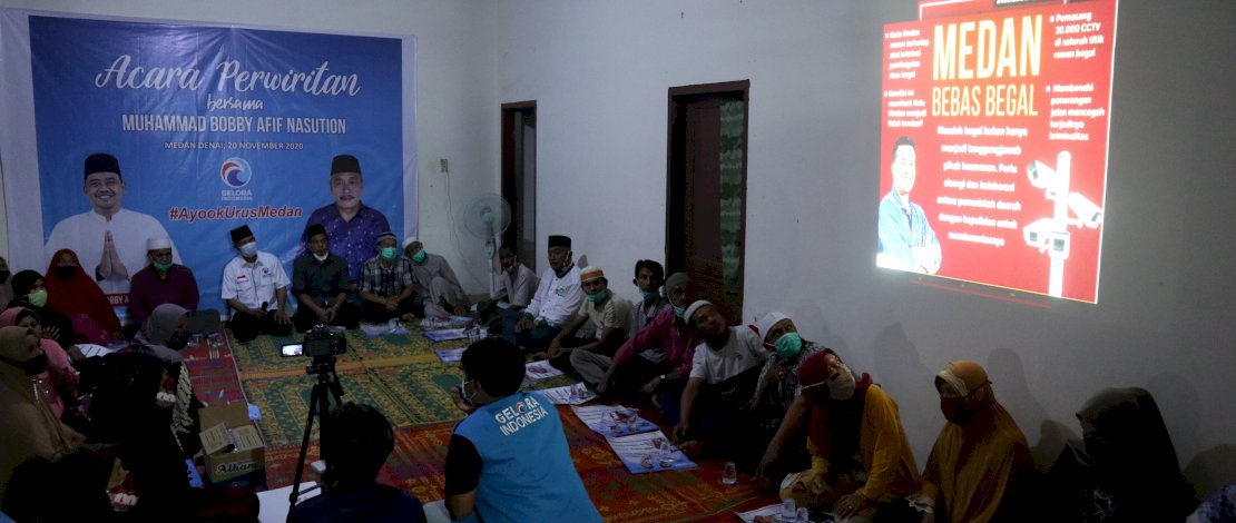 Suasana acara Perwiritan di Medan Denai, Jumat (20/11/2020).