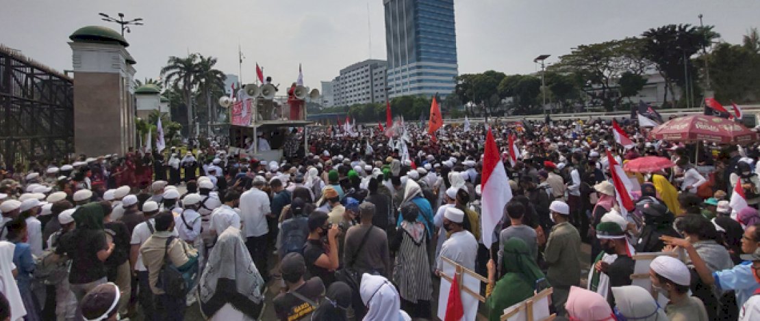 Demo di dopant Gedung DPR RI, Rabu (24/6/2020).