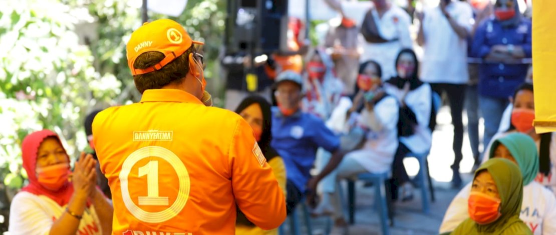 Danny Pomanto saat berkampanye di Kelurahan Melayu.