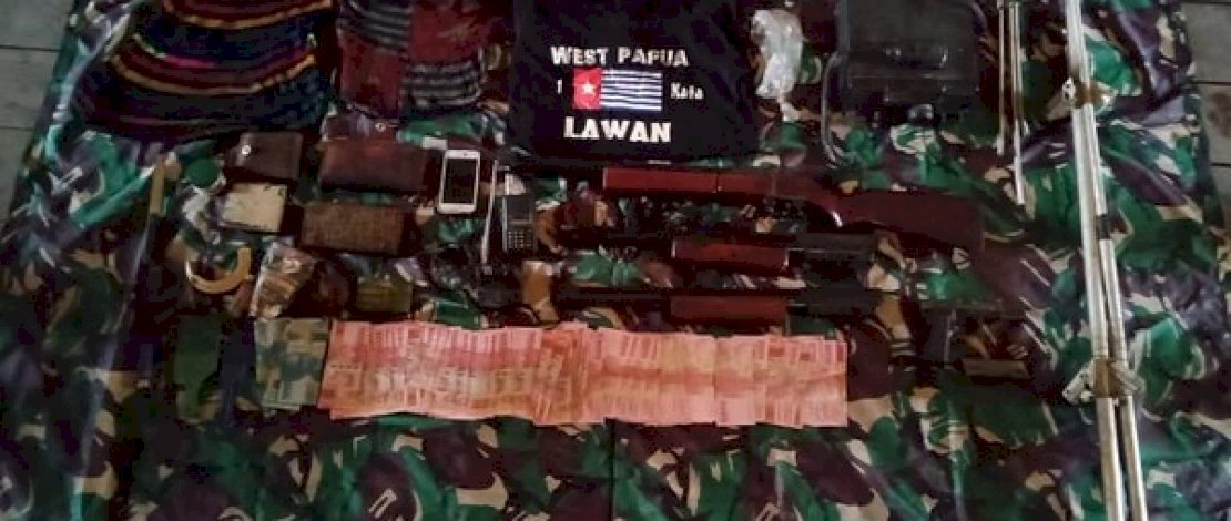Barang bukti yang diperoleh dari penyergapan anak buah Egianus Kogoya.
