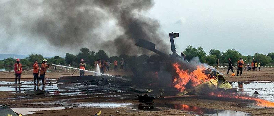 Detik-detik Helikopter TNI AD Jatuh di Kendal, 4 Orang Meninggal