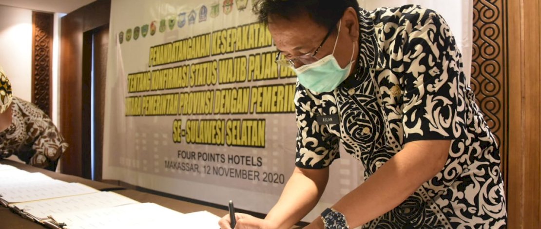 Pjs Bupati Gowa, Andi Aslam Patonangi menandatangani kesepakatan KSWP.