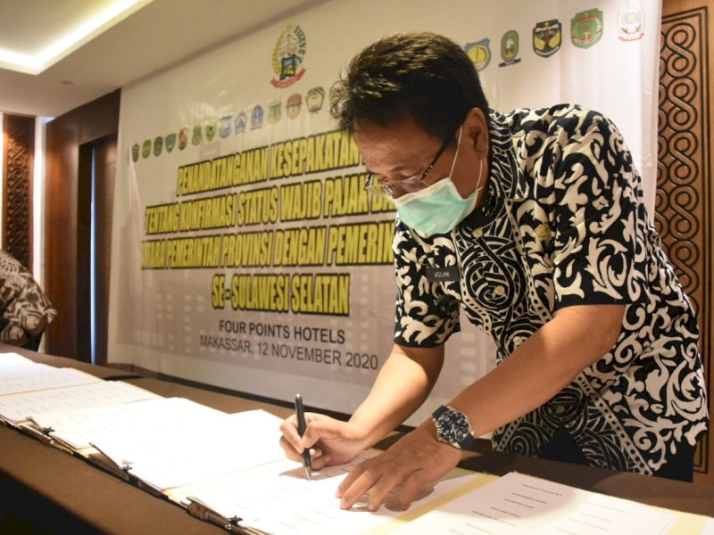 Optimalisasi Penerimaan Pajak Daerah, Pjs Bupati Gowa Hadiri Penandatanganan KSWP