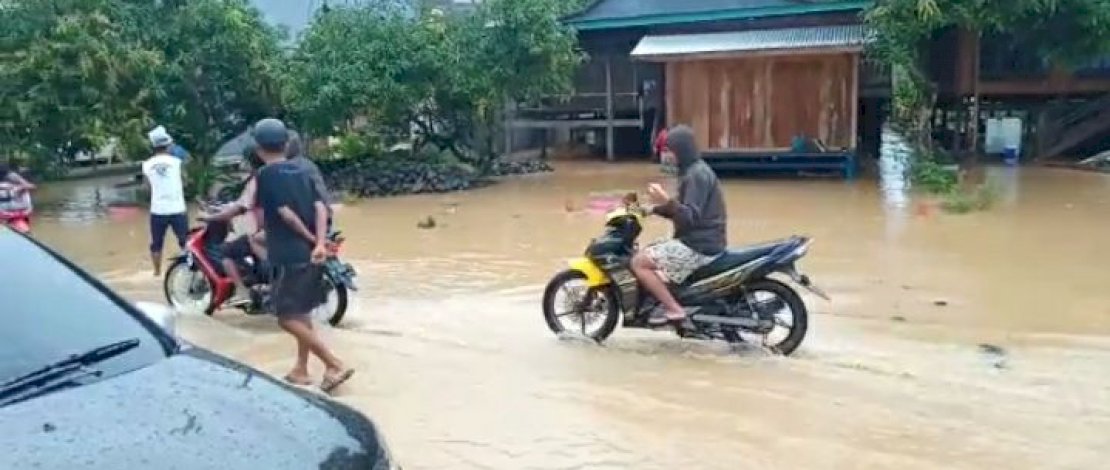 Kondisi banjir di Luwu, Sabtu (6/6/2020).