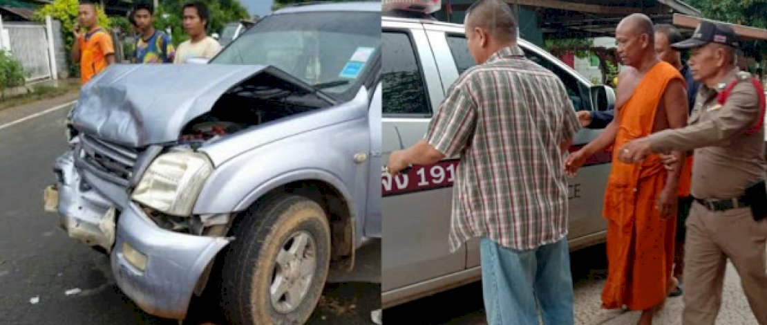 Bikhsu Phra ditangkap usai menabrak wanita selingkuhannya.