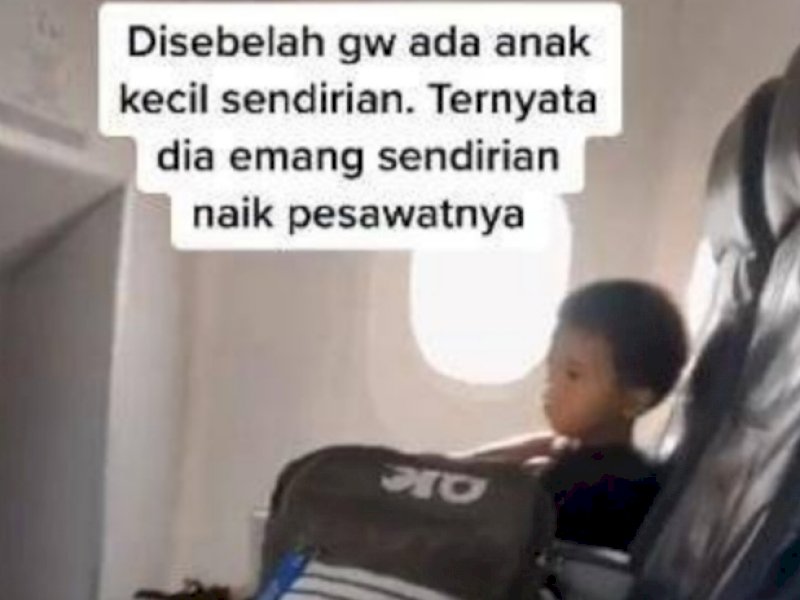 Bocah Cilik Naik Pesawat Sendirian, Kisah di Baliknya Mengharukan