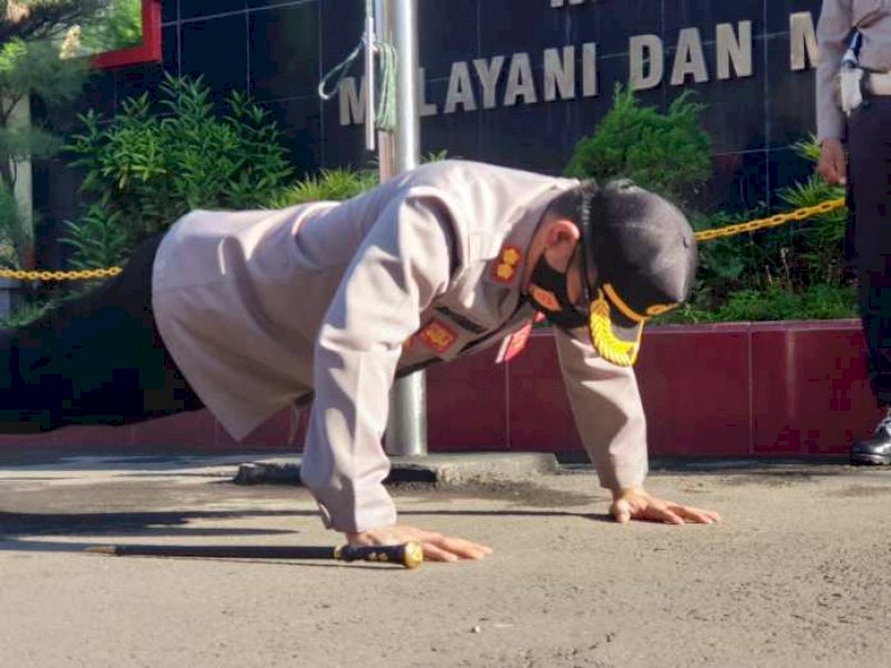 Push Up di Depan Anggota, Kapolres Gowa: Maafkan Segala Khilaf Saya