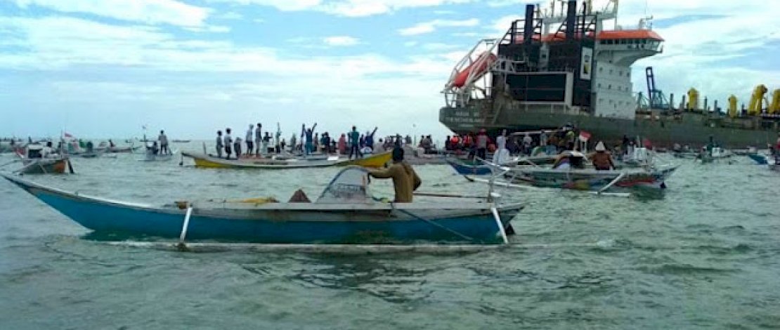 Aksi demonstrasi yang digelar nelayan beberapa waktu lalu.