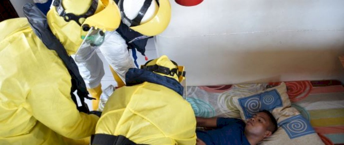 Simulasi penanganan Covid-19.