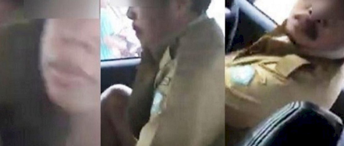 Tangkapan layar pasangan mesum di Pantai Trikora, Bintan, Kepri.