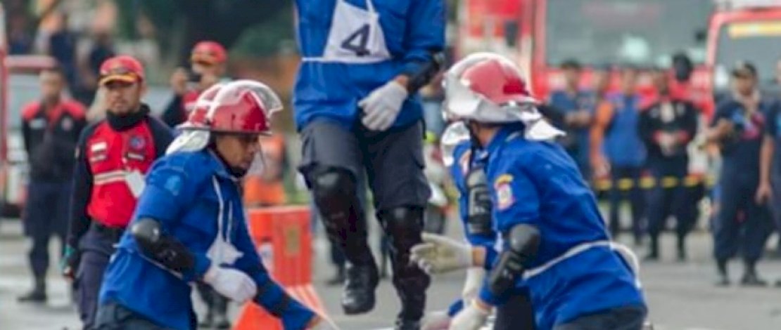 Damkar Makassar Raih Emas Lomba Skill Competition HUT Damkar Tingkat Nasional