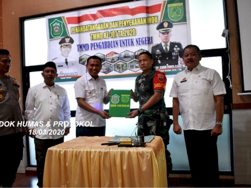 Pemda Takalar dan Kodim Teken MoU Pelaksanaan TMMD ke-107