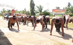 Cara Brimob Merauke Jaga Kondisi Personilnya untuk Cegah Covid-19