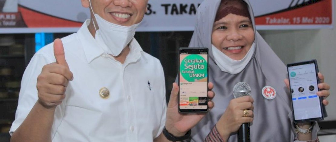 Bupati Takalar, H Syamsari saat melaunching Gerakan Sejuta Sahabat UMKM di Takalar.