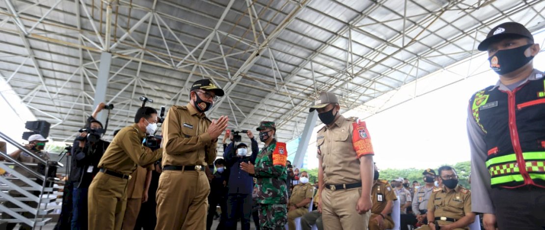 Suasana pencanangan gerakan percepatan penanganan Covid-19 di Karebosi.