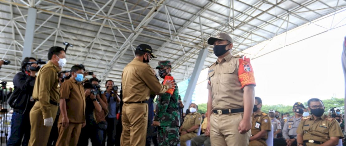 Suasana pencanangan gerakan percepatan penanganan Covid-19 di Karebosi.