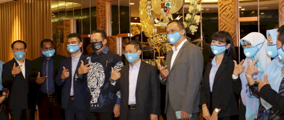 Anis Matta dan petinggi Partai Gelora Indonesia lainnya, saat bertandang ke Ketua MPR RI, Bambang Soesatyo.