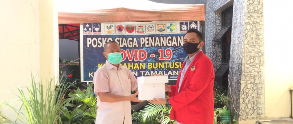 Penyerahan unit hand sanitizer otomatis.