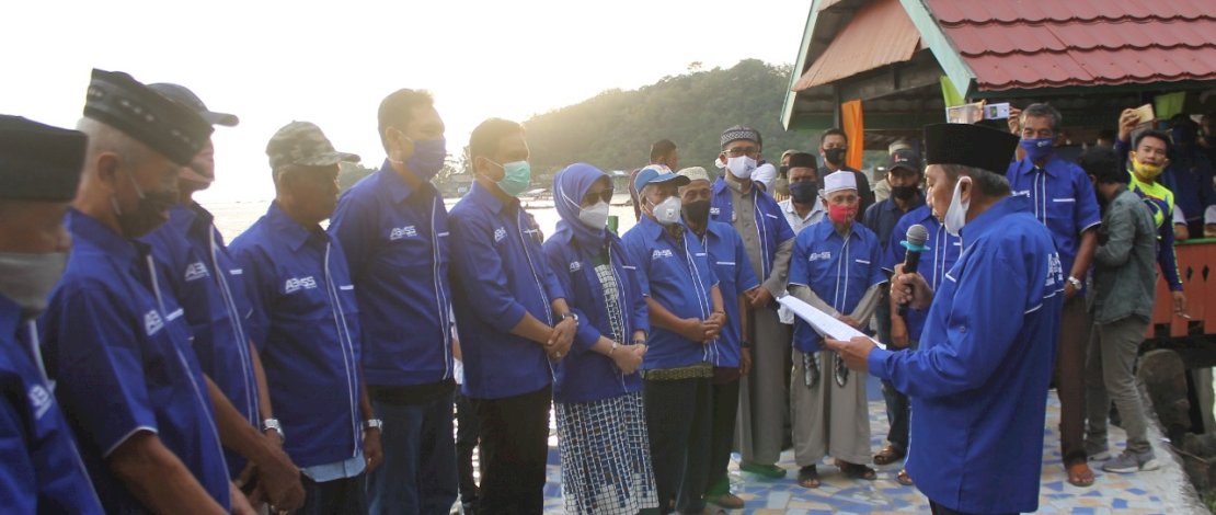 Suasana deklarasi dukungan ke Suardi Saleh oleh Andi Anwar Aksa.