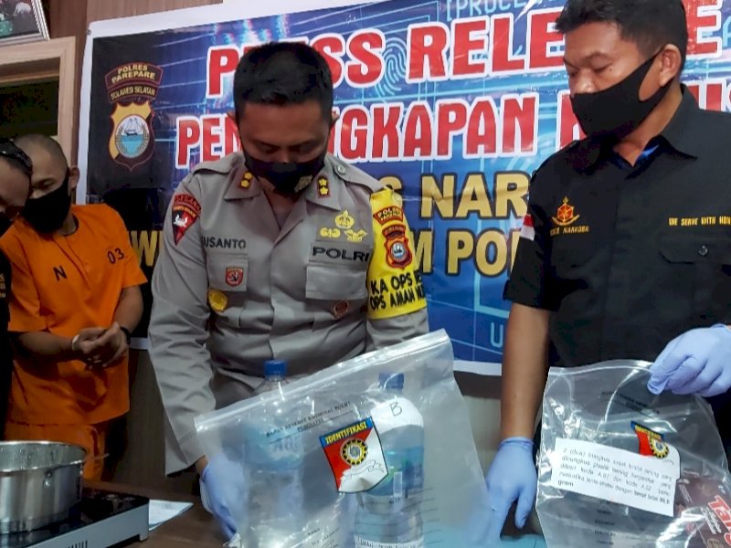 Polres Parepare Gagalkan Penyelundupan Sabu-sabu Cair