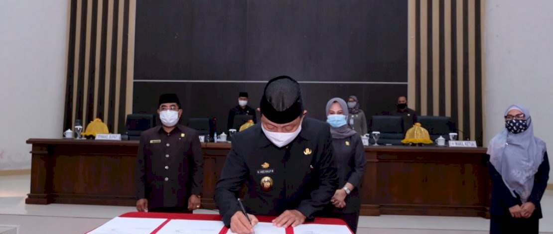Pengesahan Perda Wajib Masker dan Protokol Kesehatan di Gowa.