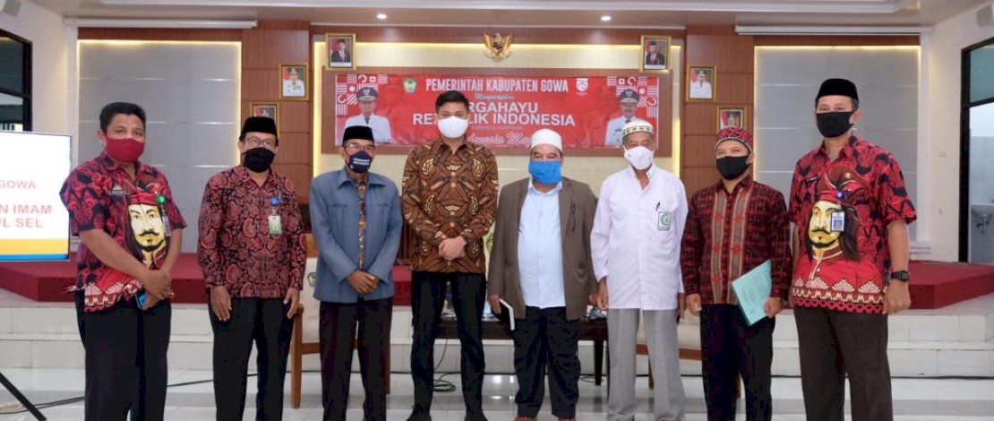 Para asosiasi imam masjid yang tergabung dalam IPIM, menemui Bupati Gowa Adnan Purichta Ichsan.