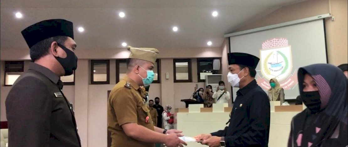 Prosesi pelantikan pejabat di lingkup Pemkot Makassar.