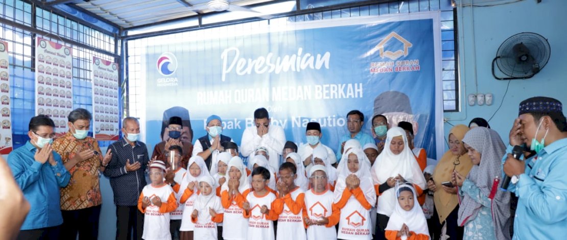 Anis Matta bersama Bobby Nasution meresmikan Rumah Quran Medan Berkah.