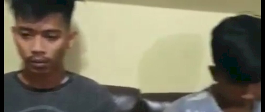 Tangkapan layar bocah dicekoki miras dan penangkapan dua pelaku.