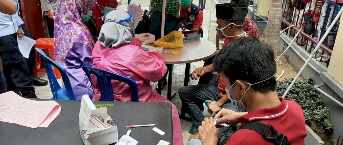 Rapid test tahanan Polres Gowa.