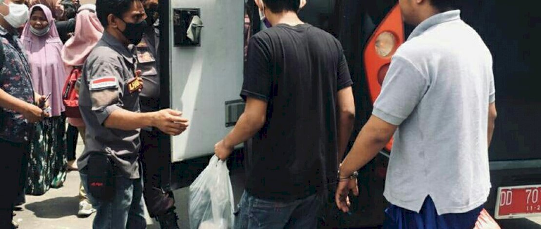 Rapid test tahanan Polres Gowa.