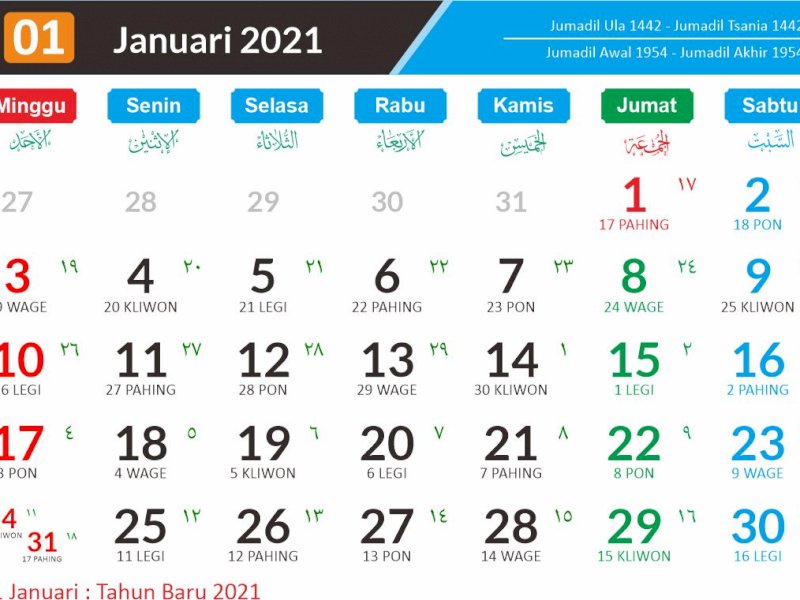 Daftar Libur Nasional dan Cuti Bersama 2021