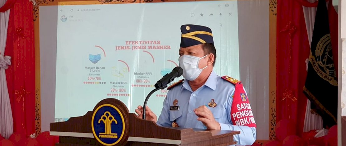 Kanwil Kemenkumham Sulsel, Harun Sulianto, saat meresmikan peluncuran produk Rutan Makassar. 