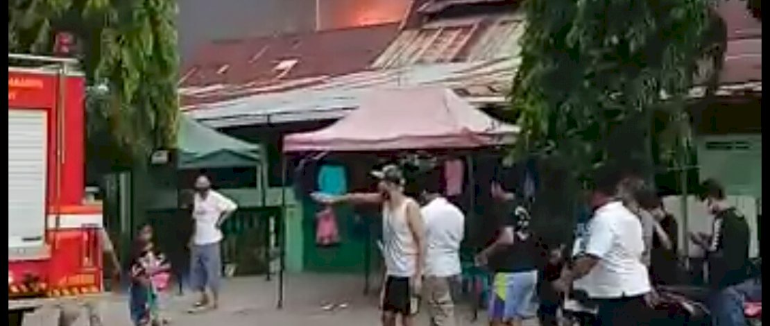 Kebakaran di Asrama Mattoanging, Makassar.