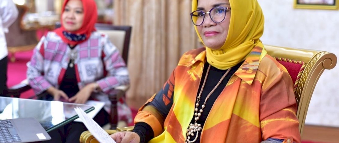 Liestiaty F Nurdin dalam sebuah kegiatan TP PKK Provinsi Sulsel.