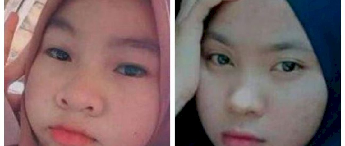 Dari kiri, Lisa dan Darni, dua gadis bertetangga yang menghilang.