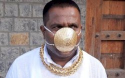 Heboh Pria India Pakai Masker Berlapis Emas Seharga Rp 58 Juta