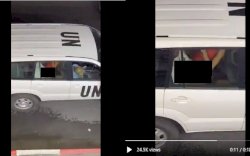 Mesum di Mobil Dinas, Wanita Bergaun Merah Kangkangi Pria