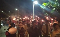 Pawai Obor Meriahkan Malam Takbiran di Makassar