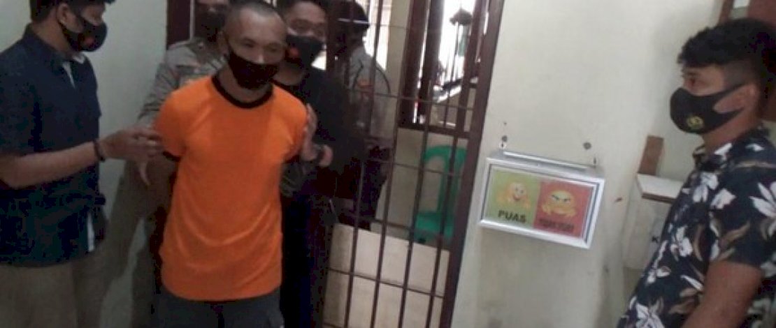 Pelaku pencabulan keponakan diamankan Polres Mamasa. (Foto: Febriady/detik)