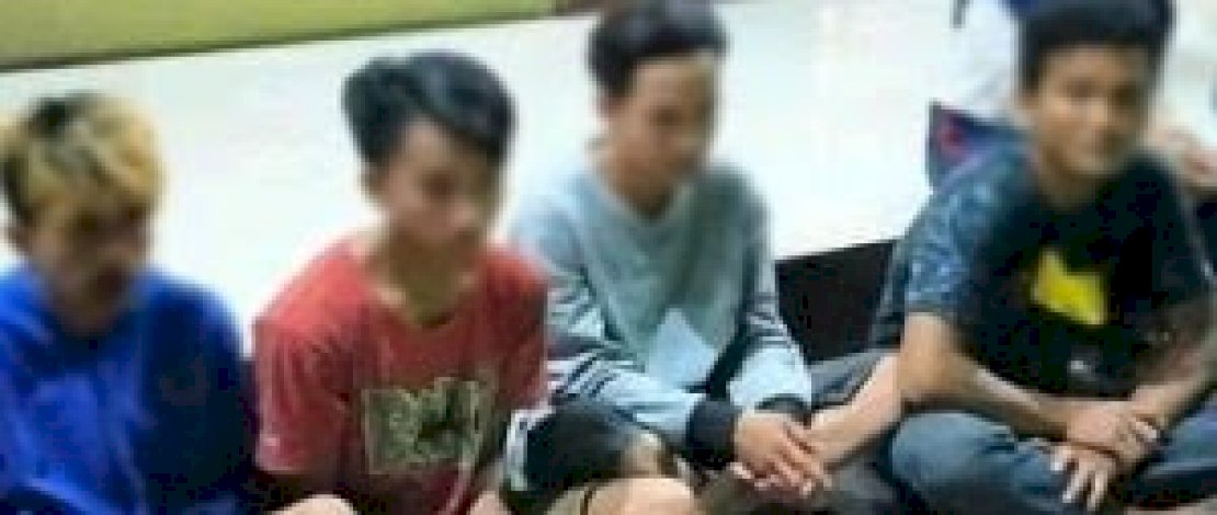 Para pelaku saat diamanka Tim Anti Bandit Polres Gowa, dibantu Resmob Polda Sulsel.