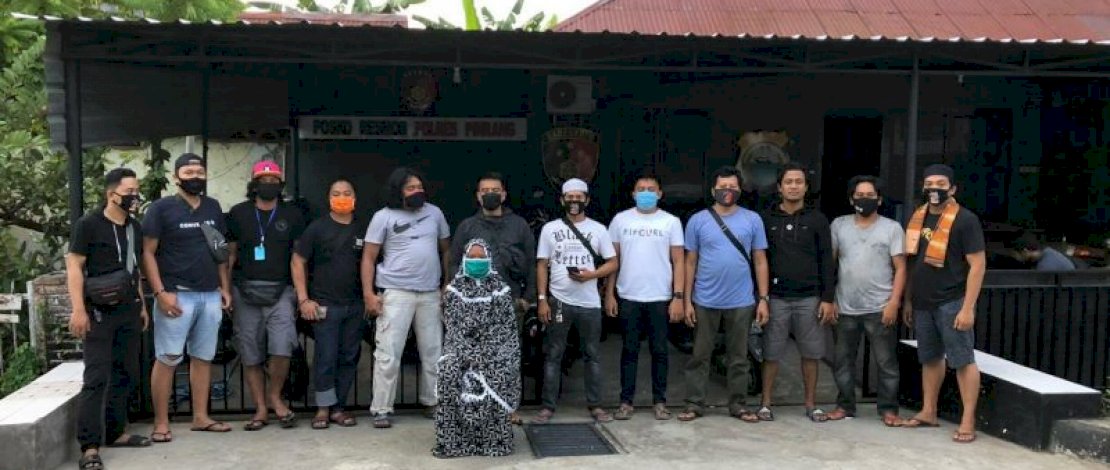 Pembunuh anak tiri saat diamankan Polres Sidrap.