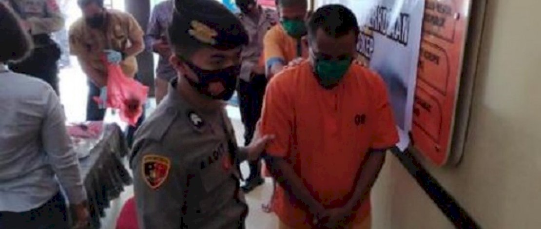 Para pelaku pemerkosaan gadis Pangkep di Mapolres Pangkep.