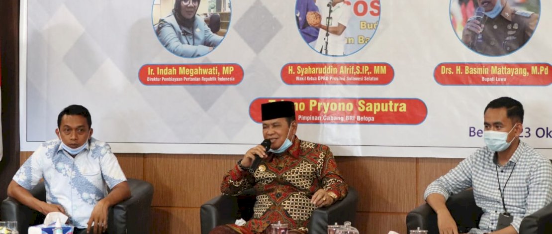 Bupati Luwu, Basmin Mattayang (tengah), bersama Wakil Ketua DPRD Sulsel, Syaharuddin Alrif dan Ketua KNPI Sulsel Arham Basmin.