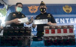 Beacukai Parepare Musnahkan 1,5 Juta Batang Rokok Ilegal